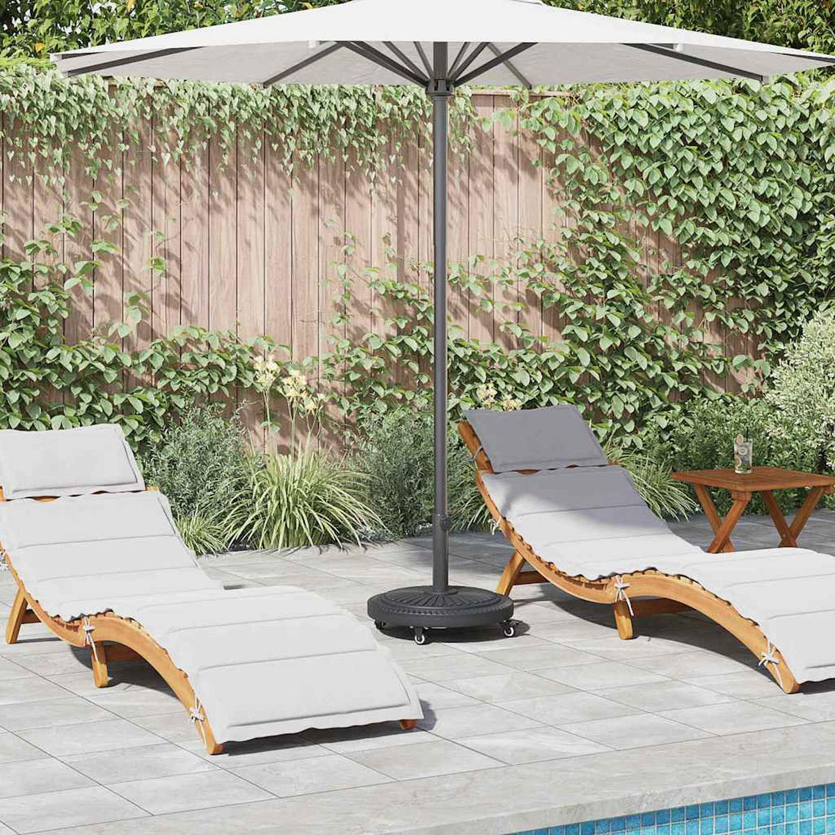 SONNENSCHIRMSTÄNDER Art Deco Schwarz Ø 45/39.5 Cm Eisen - Schwarz, Kunststoff (45/45cm) - vidaXL
