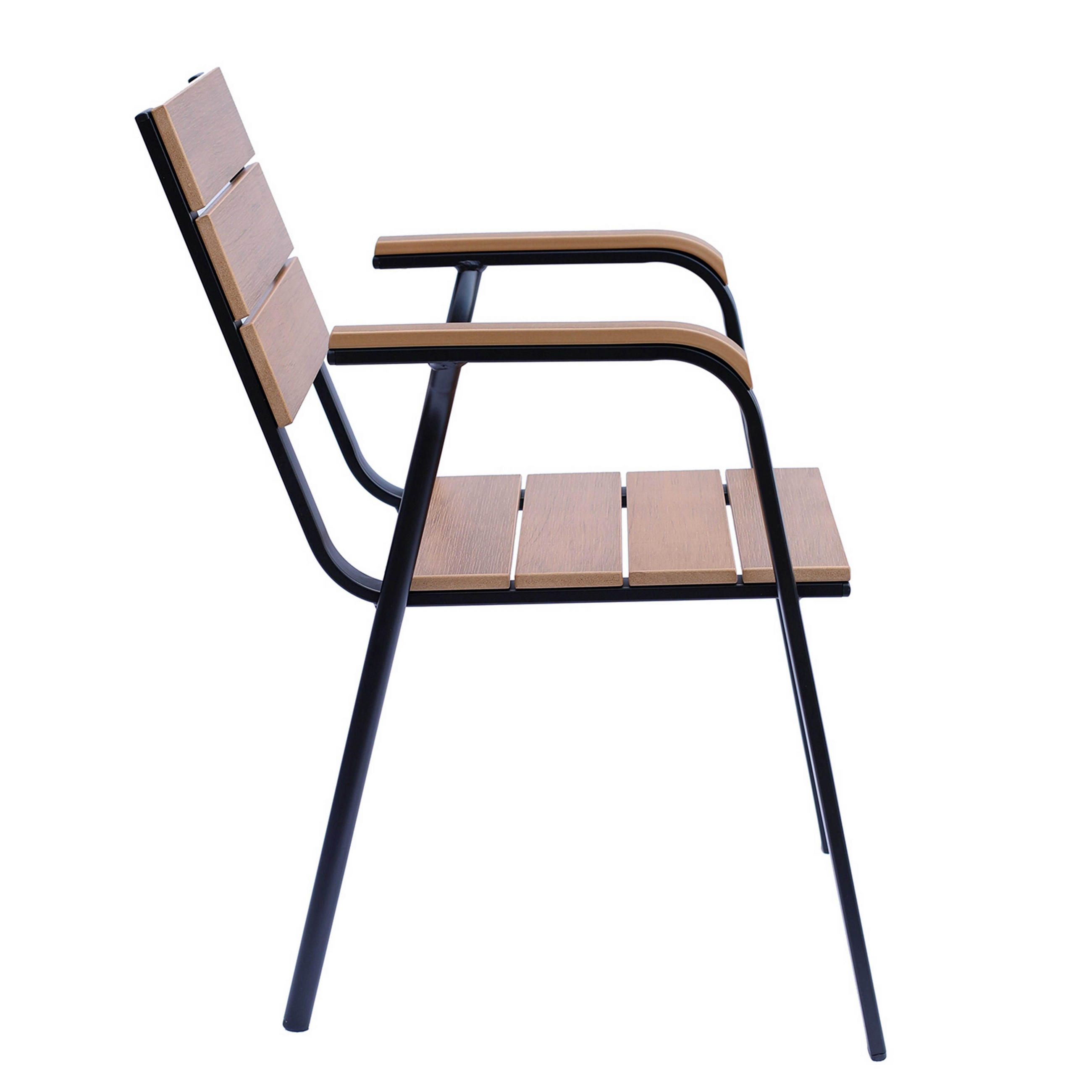 GARTENSTUHL, Schwarz - Schwarz, Holzwerkstoff (57/86/57cm) - Oviala