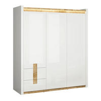 ORMAR 3 vrata Helios Bijelo i drvo - bijela, drvni materijal (180/202/60cm) - Petits-meubles