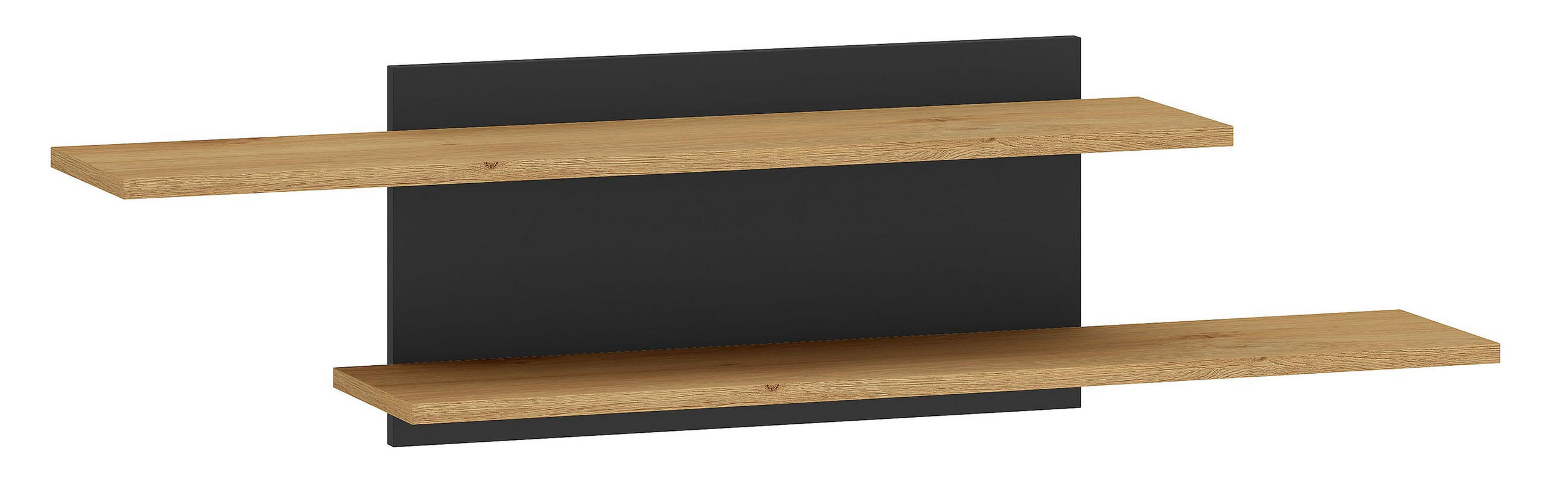 WANDREGAL Modesto Eiche Style hell / Schwarz 115 / 22 / 30 cm - Hellbraun/Schwarz, Holz/Holzwerkstoff (115/30/22cm) - Feldmann-Wohnen