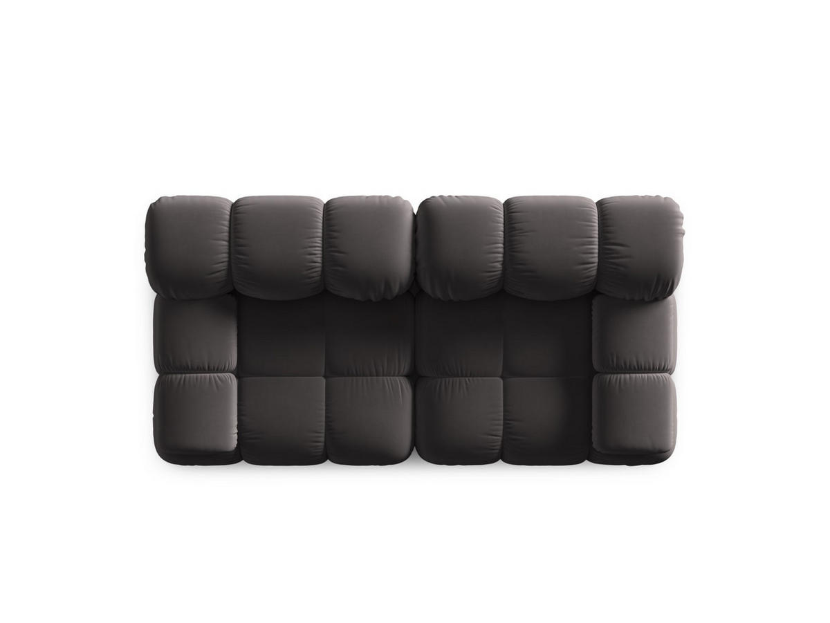 MODULARES-SOFA Bellis aus Samt dunkelgrau 2 Sitzplätze - Dunkelgrau, Textil (94/63/188cm) - Micadoni