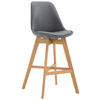 BARHOCKER Canada, Gestell Natura, Kunstleder Grau - Naturfarben/Grau, Holz/Kunststoff (48/100/56cm) - TPFLiving