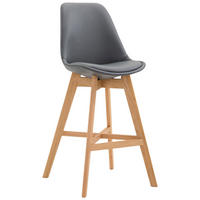 BARHOCKER Canada, Gestell Natura, Kunstleder Grau - Naturfarben/Grau, Holz/Kunststoff (48/100/56cm) - TPFLiving