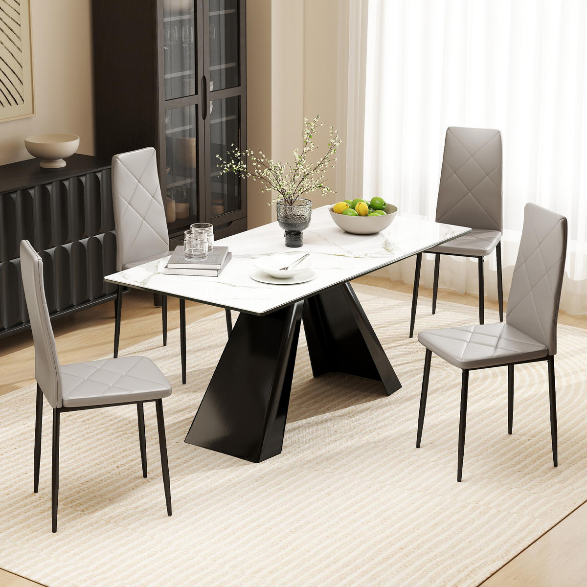 STÜHLE Grau 4 Stück - Grau, Metall (41/97/50cm) - GiPP