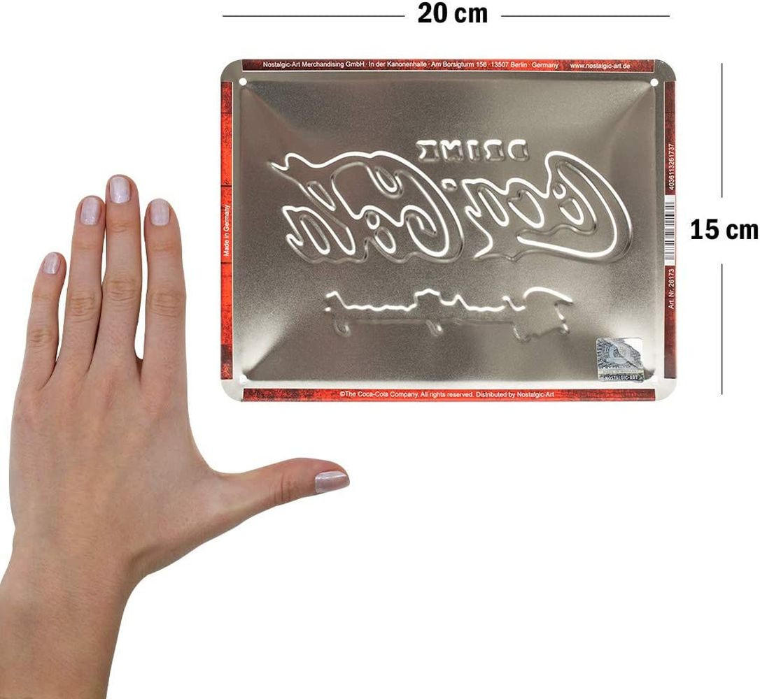 BLECHSCHILD 15/20 cm Coca-Cola Logo - Multicolor, Metall (20/15/0.5cm) - Nostalgic-Art