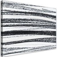 LEINWANDBILD Horizontale Linien Abstraktion 120x80cm - Schwarz, Textil (120/80cm) - Feeby