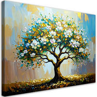 LEINWANDBILD Baum des Lebens grün und goldfarben 120x80cm - Grün, Textil (120/80cm) - Feeby