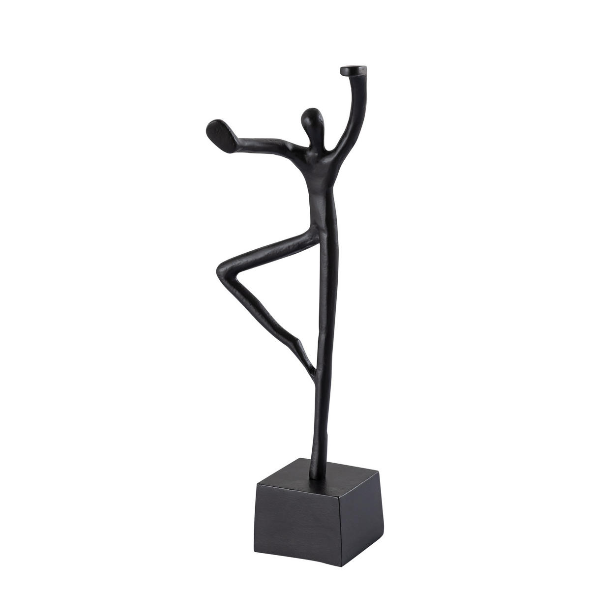 SKULPTUR Eagen Schwarz 19/12.5/44cm - Schwarz, Metall (12.5/44/19cm) - PTMD Collection