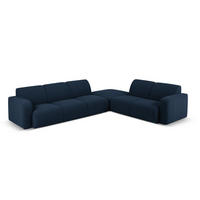 ECKSOFA rechts Molino aus Boucle dunkelblau 6 Sitzplätze - Dunkelblau, Textil (250/315cm) - Micadoni