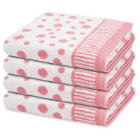 HANDTUCH Punkte allover 4er-Set - Rosa, Textil (50/100cm) - Ross