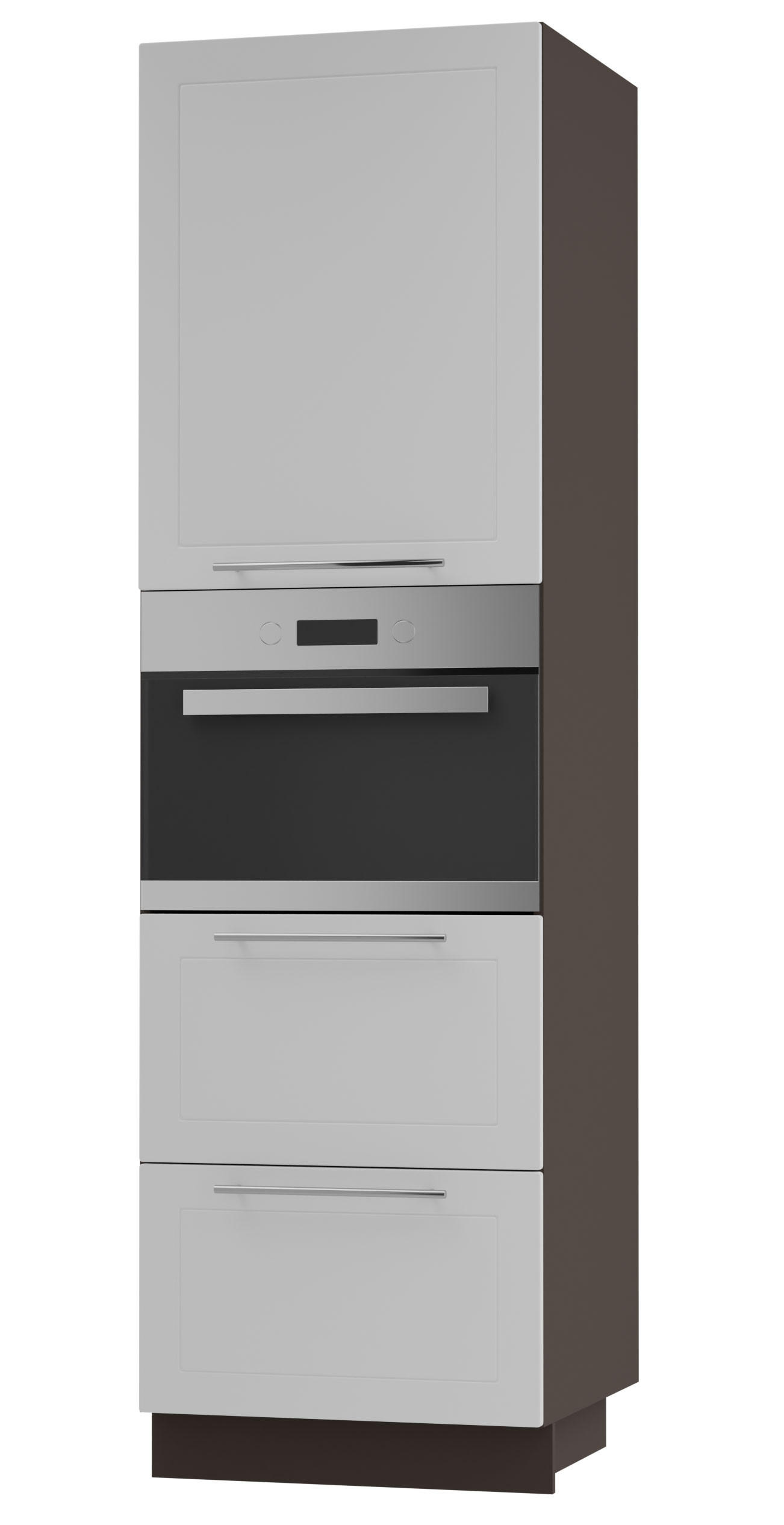Feldmann-Wohnen Backofen-Hochschrank Weiß, Dunkelgrau 60x207x59 cm