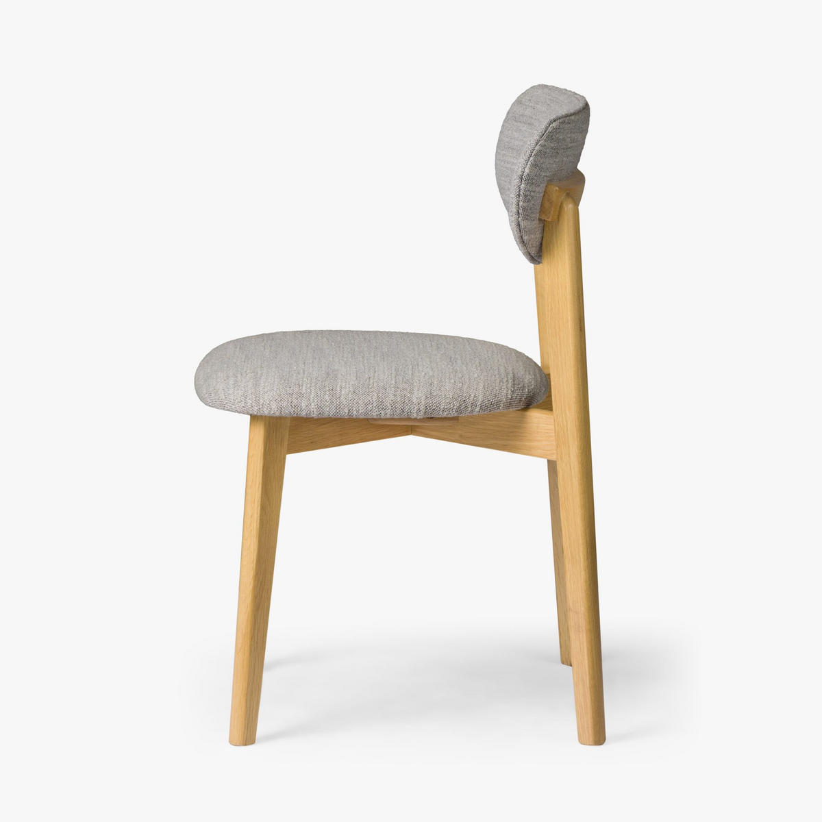 ESSZIMMERSTUHL Theo 2er Set, Natur Eiche + grauer Stoff - Grau, Holz (48.5/79/53.2cm) - WOODEK