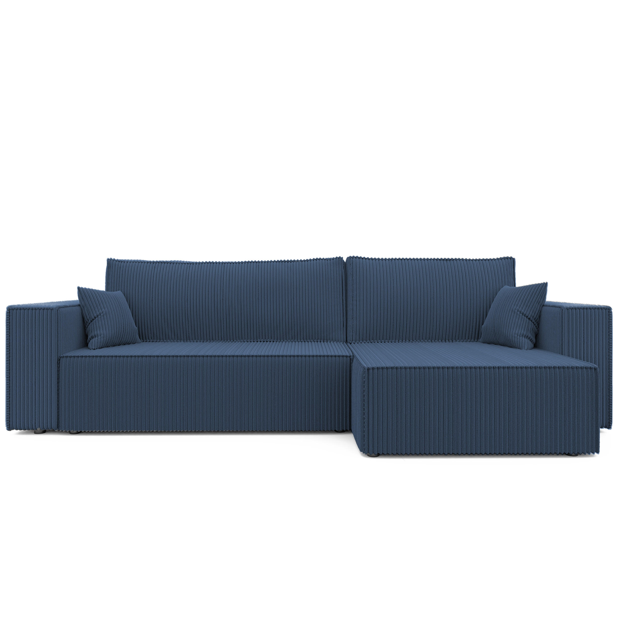 ECKSOFA mit Schlaffunktion und Bettkasten, Blau - Blau, Holzwerkstoff/Textil (145/276cm) - Idohome