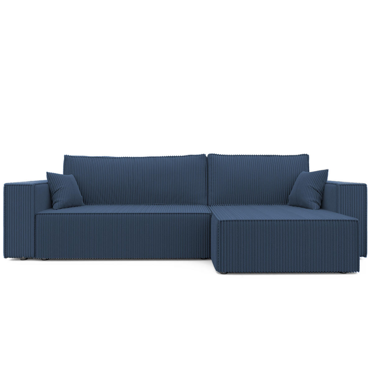 ECKSOFA mit Schlaffunktion und Bettkasten, Blau - Blau, Holzwerkstoff/Textil (145/276cm) - Idohome