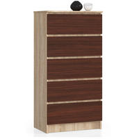 KOMMODE Sonoma Eiche, Wengefarben 60x40x121 cm - Wengefarben/Sonoma Eiche, Holzwerkstoff (60/121/40cm) - Akord