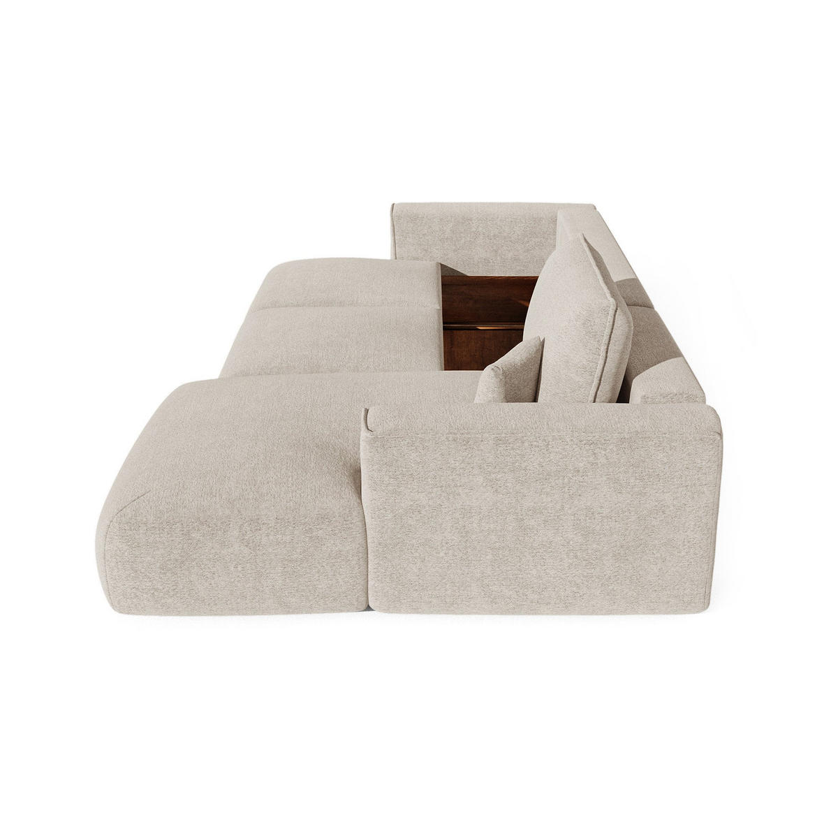 ECKSOFA rechtwinklig COMO Frottee Beige 297cm - Beige, Textil (297/167cm) - Premium Interiors
