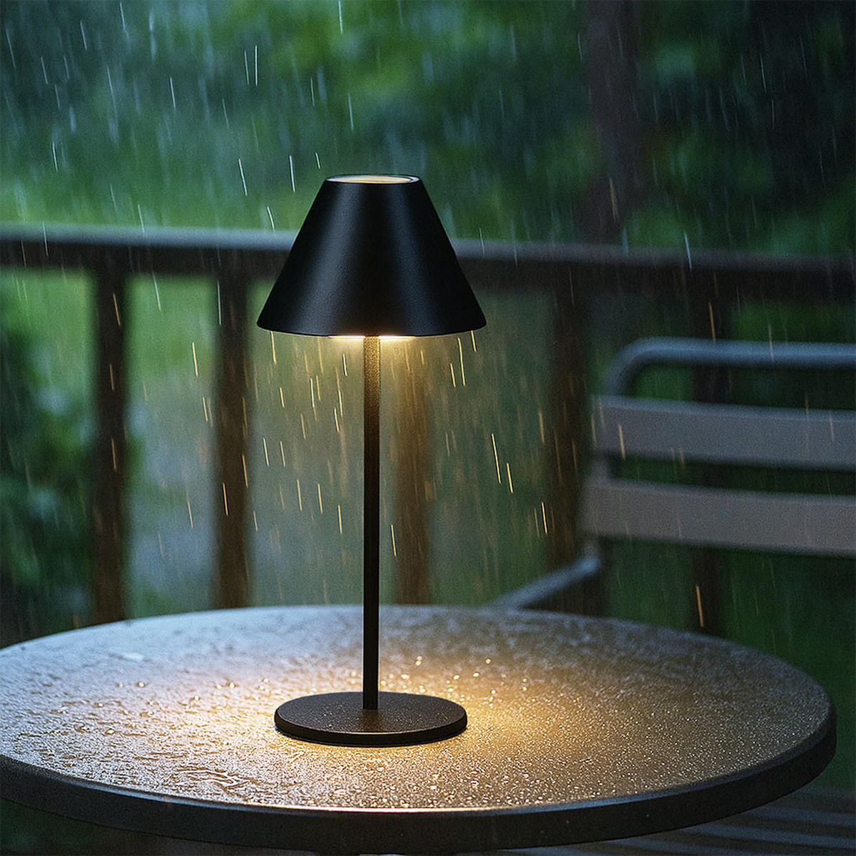 LED TISCHLAMPE Metall Schwarz - Schwarz, Metall (14/14/36cm)