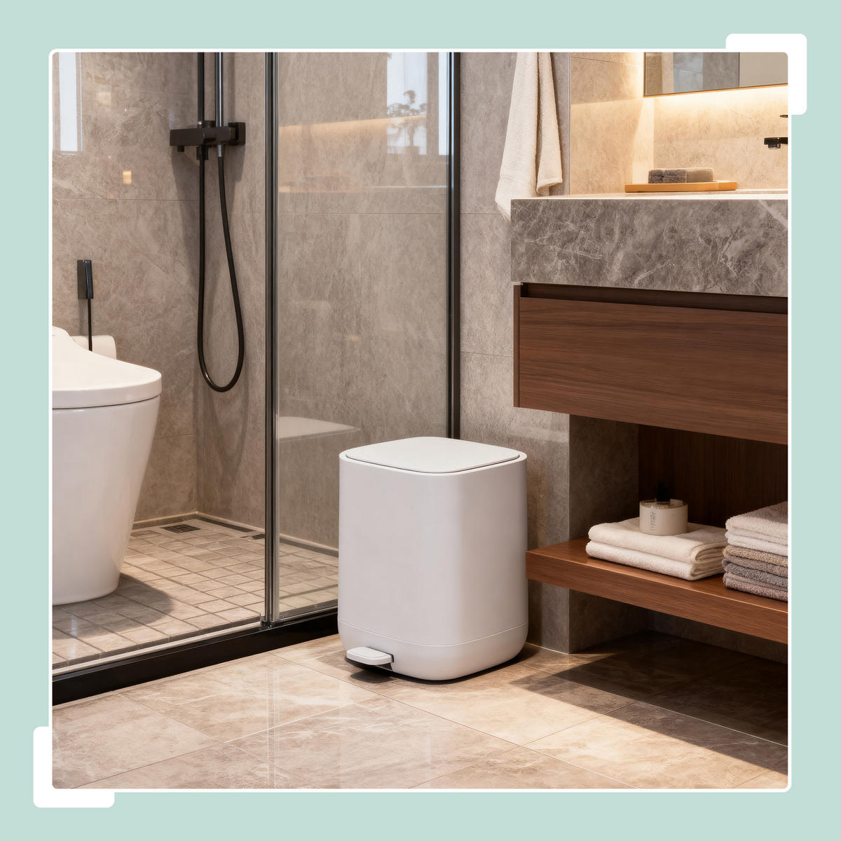 MÜLLEIMER - Grau, Kunststoff (21/27/26cm) - Relaxdays