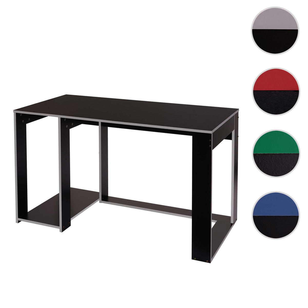 SCHREIBTISCH rechteck Schwarz, Grau - Schwarz/Grau, Holzwerkstoff (60/120/76cm) - MCW