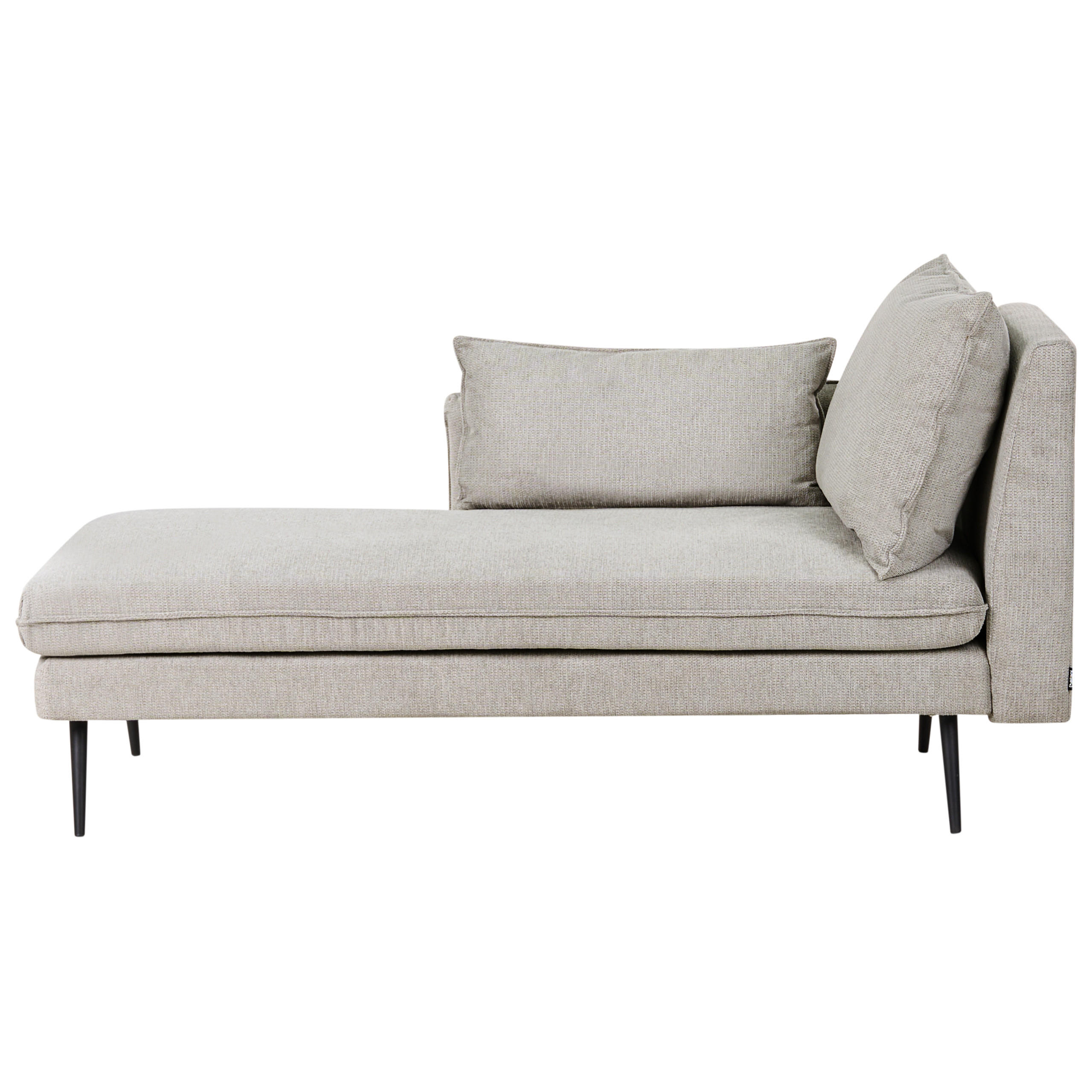 CHAISELONGUE-RECHTSSEITIGE Stoff Grau Yerres - Dunkelgrau/Schwarz, Textil (168/79/87cm) - Beliani