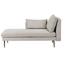 CHAISELONGUE-RECHTSSEITIGE Stoff Grau Yerres - Dunkelgrau/Schwarz, Textil (168/79/87cm) - Beliani