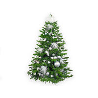 LAALU WEIHNACHTSBAUM geschmückt künstlich mit 109 Stk Kugeln POLAR WHITE II 180 cm mit Metallständer - Silberfarben/Weiß, Kunststoff (180cm) - LAALU