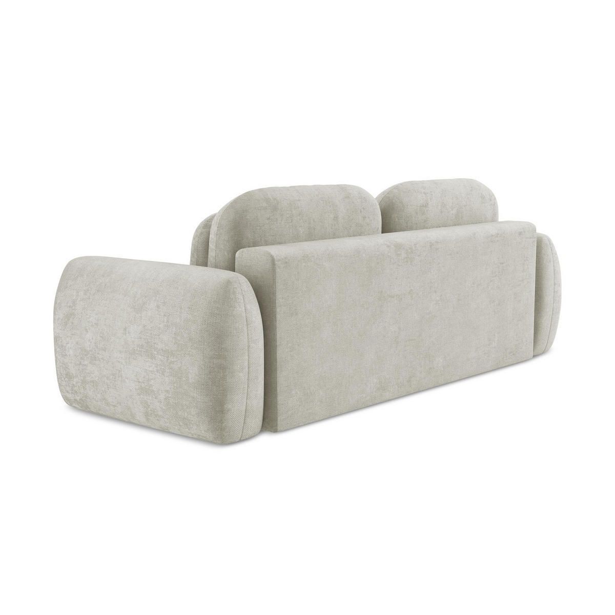 3-SITZER SOFA mit Schlaffunktion Chenille Stoff Creme - Perlmutt/Schwarz, Holzwerkstoff/Kunststoff (266/95/121cm) - LaMiaSofa