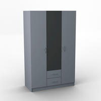 DREHTÜRENSCHRANK PINELLO 120/195/55cm 2-türig mit Spiegel Graphitfarben - Graphitfarben, Holzwerkstoff (120/195/55cm) - MASSENO