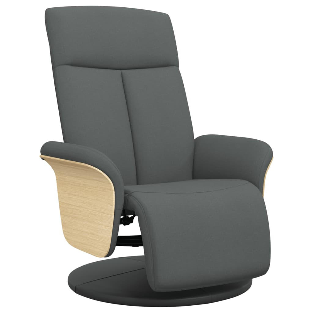 RELAXSESSEL Mit Fussteil Dunkelgrau Stoff - Grau, Textil (87/104.5/79cm) - vidaXL