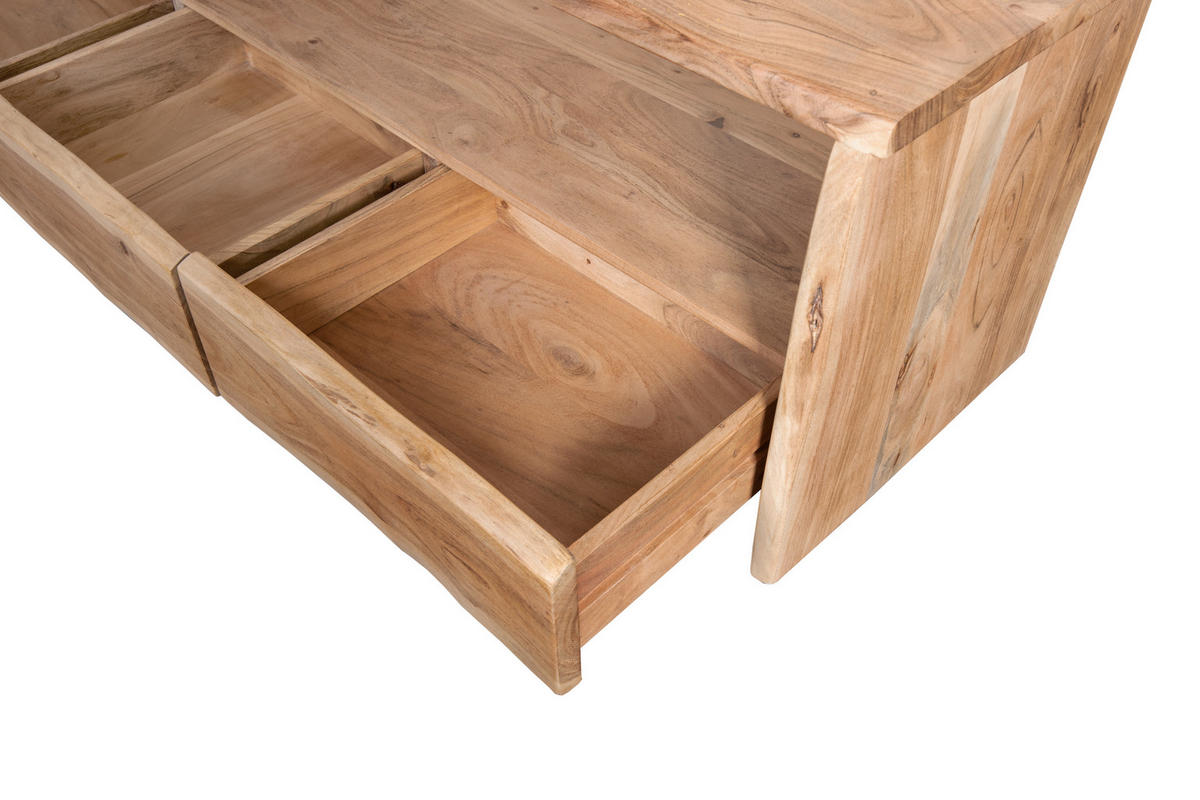 LOWBOARD DAHLIA - Beige/Naturfarben, Akazienholz/Holz (160/50/45cm) - SAM