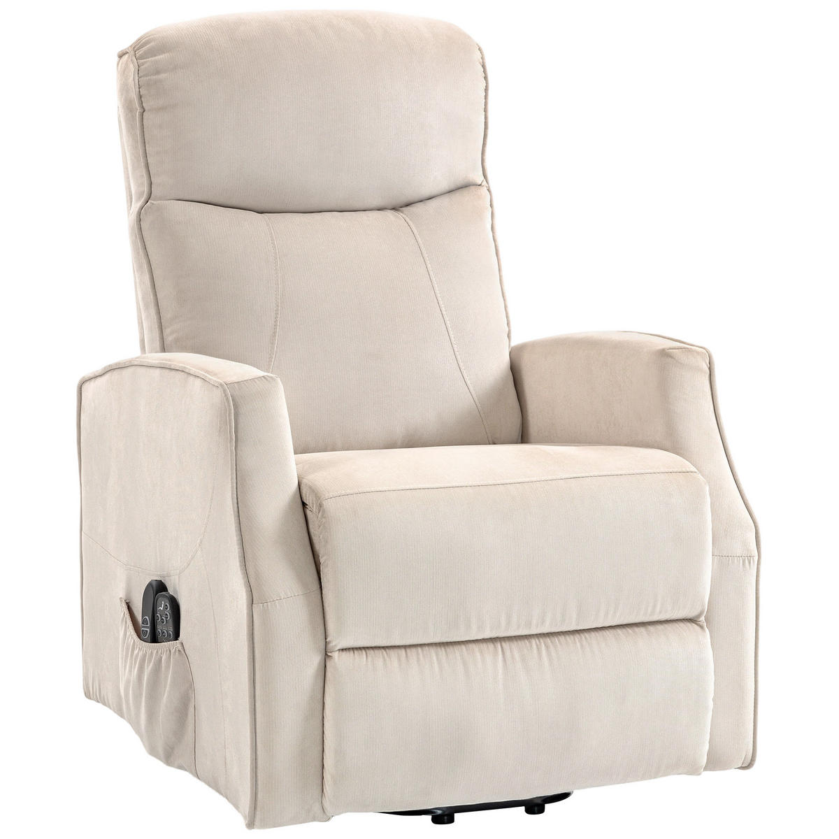 AUFSTEHSESSEL,ELEKTRISCH Massagefunktion,beige - Beige, Textil (74/110/92cm) - Vallsero