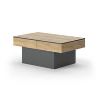 COUCHTISCH Boto Anthrazit/Goldkraft Eiche 95 x 58 cm Ausziehbar - Anthrazit/Eiche Wotan, Holzwerkstoff (58/95/40cm) - Vicco