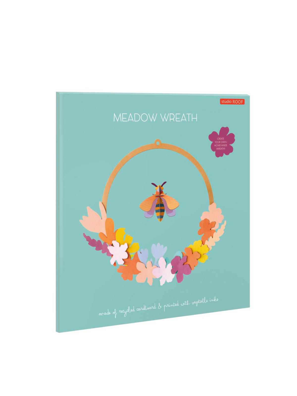 WANDDEKO Bienen-Blumenkranz 31/31 cm - Multicolor, Wellpappe (31/31/1cm) - KUNSTLOFT
