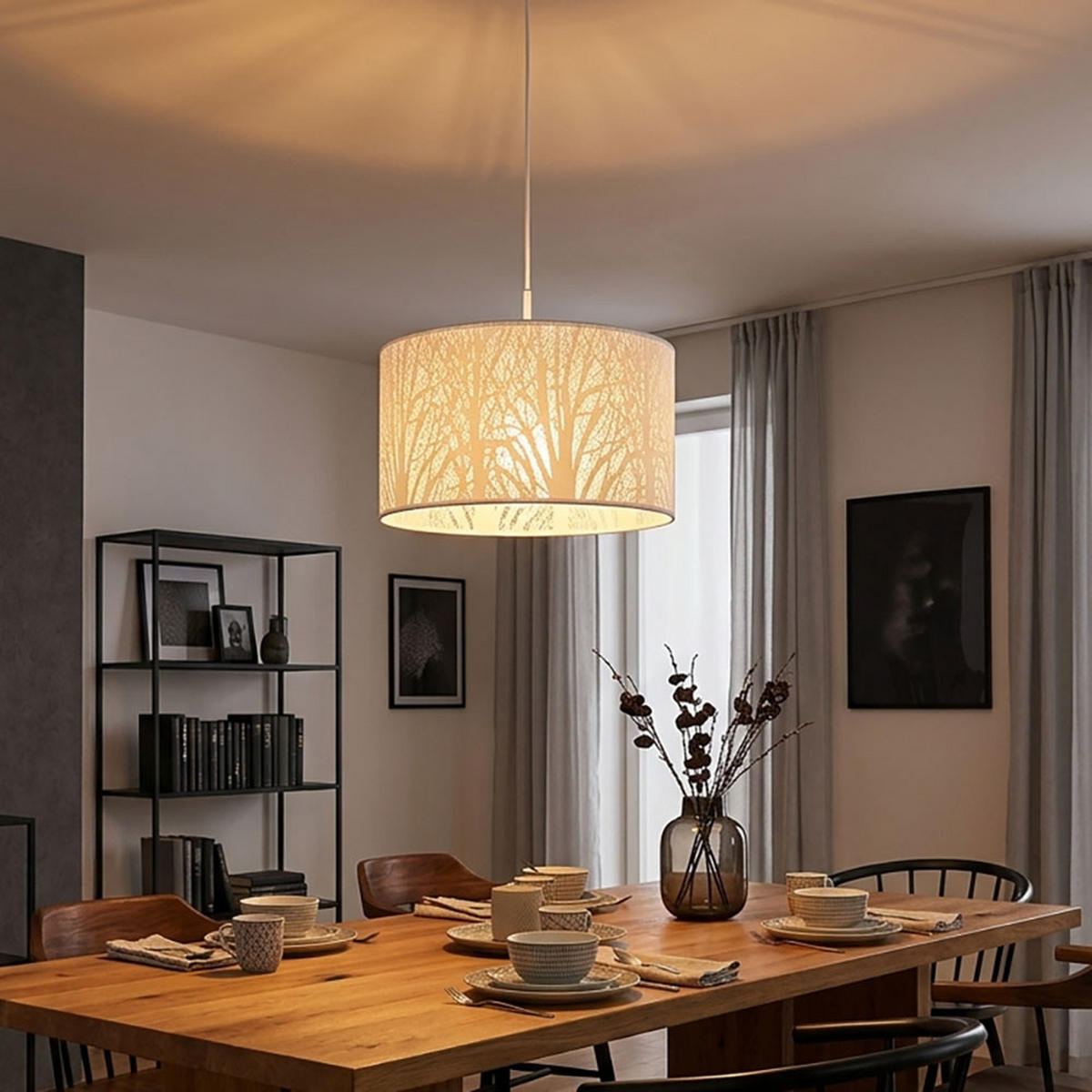 LED HÄNGELEUCHTE PINNI Metall Weiß - Weiß, Metall (38/38/120cm) - Globo Lighting