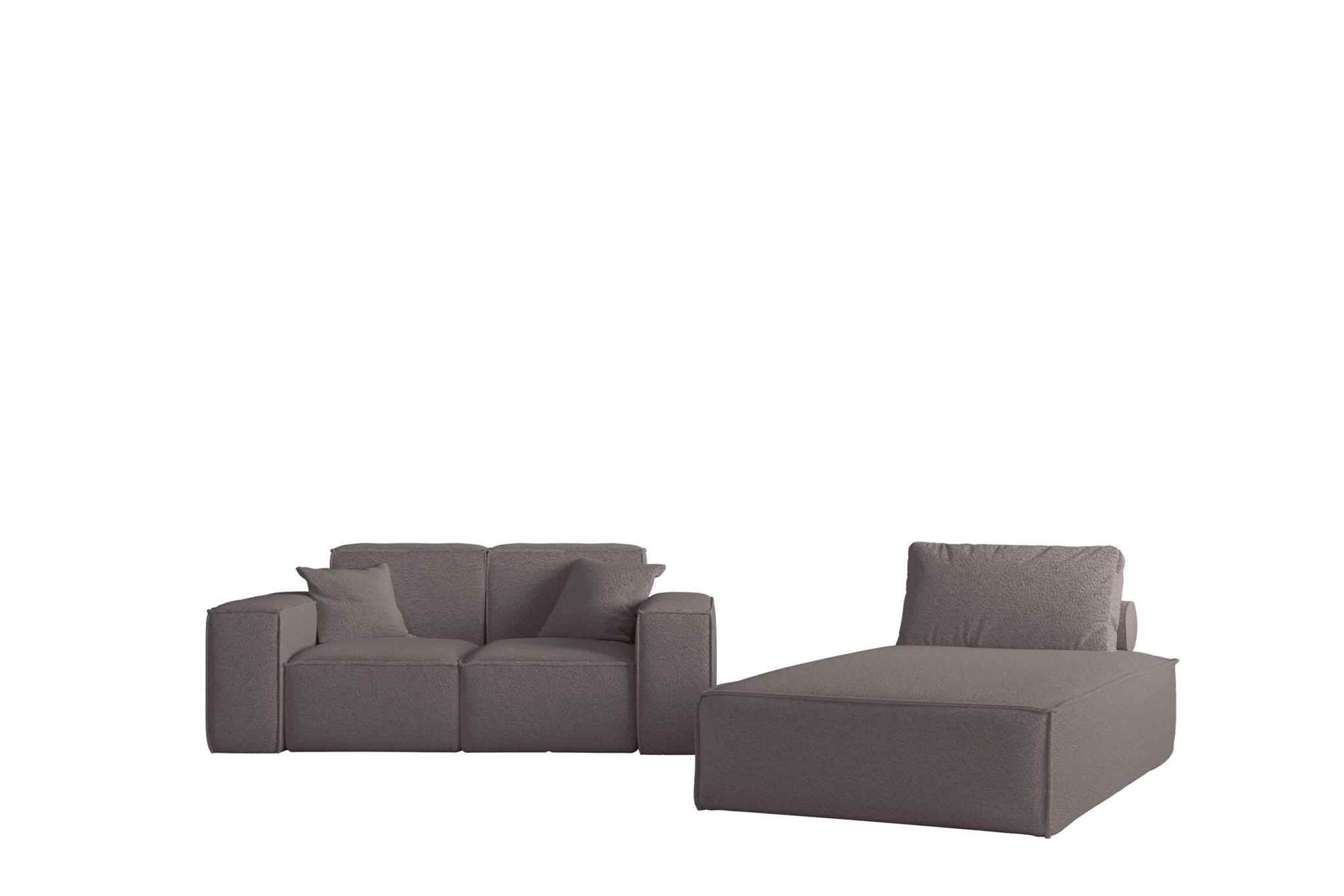 SOFA Sezlong Celes Premium 2er-set - Taupe, Holzwerkstoff/Textil (110/95/194cm) - Fun Möbel