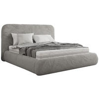 POLSTERBETT BENEA CLASSIC 160/200 - Hellgrau Plüsch - Pocket-Matratze - Hellgrau, Textil (160/200cm) - MKS