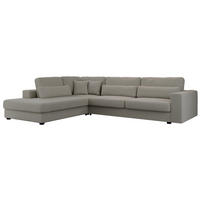 ECKSOFA Savona Grau Boucle - links - Schwarz/Grau, Kunststoff/Textil (316/249cm) - MKS