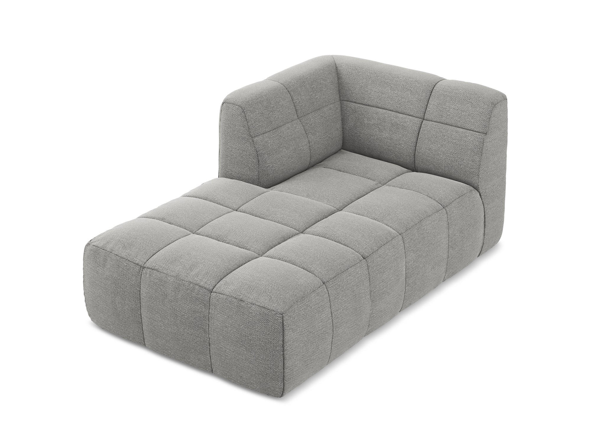 SOFAELEMENT Links Bouclé Stoff Grau - Hellgrau/Schwarz, Holzwerkstoff/Kunststoff (101/77/175cm) - Makamii