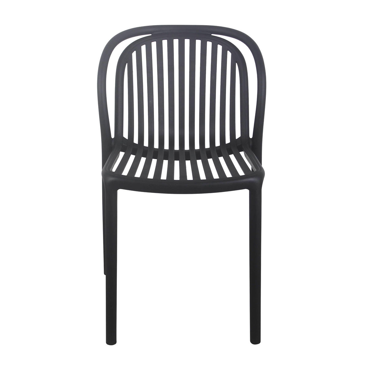 GARTENSTUHL, Schwarz - Schwarz, Kunststoff (58/49cm) - Oviala