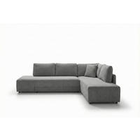 SCHLAFSOFA SADIRA Grau Cord - Schwarz/Grau, Kunststoff/Textil (288/209cm) - KAWOLA