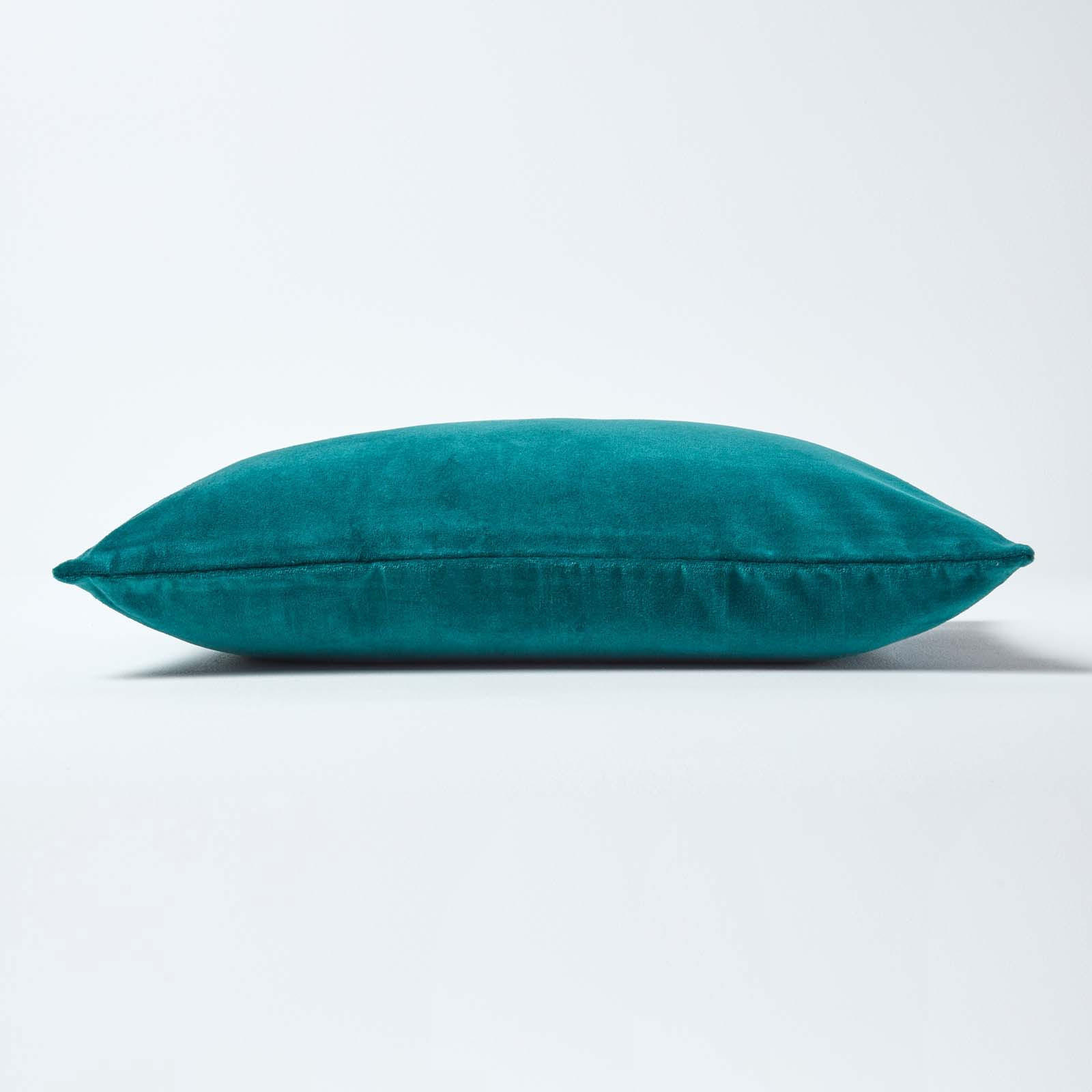 KISSENHÜLLE Baumwollsamt petrol 30/50 cm - Petrol, Textil (30/50cm) - Homescapes