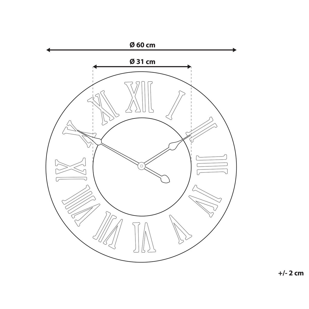 WANDUHR Tannenholz dunkler holzfarbton Cuilco - Dunkelbraun, Holz (60/60/3cm) - Beliani