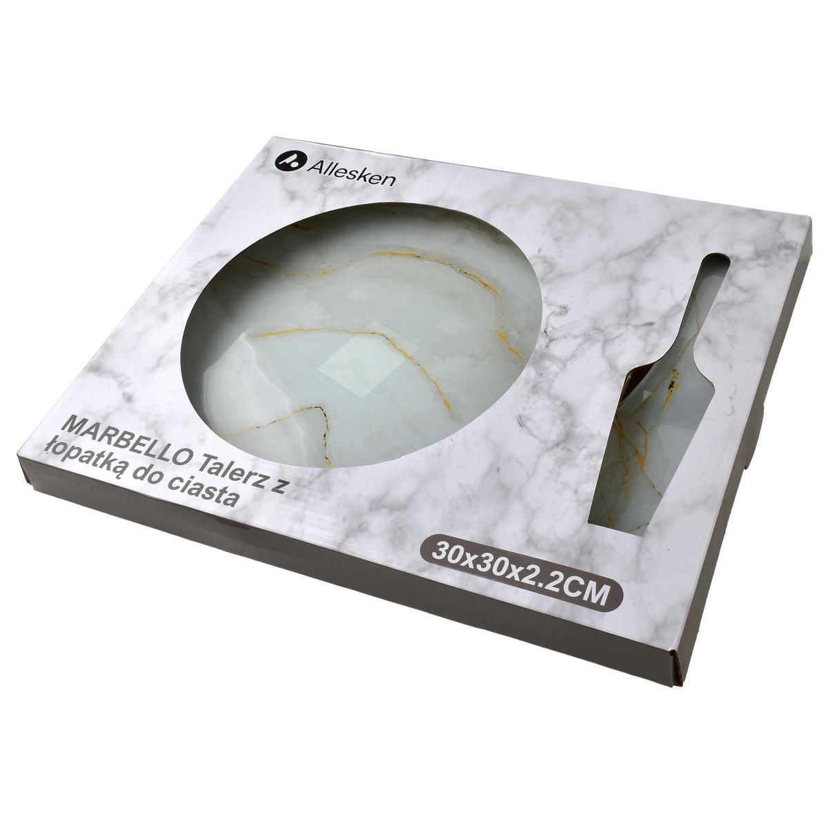 TALÍŘ NA DORT, sklo, transparentní - šedá, sklo (31/3/31cm) - Mondex