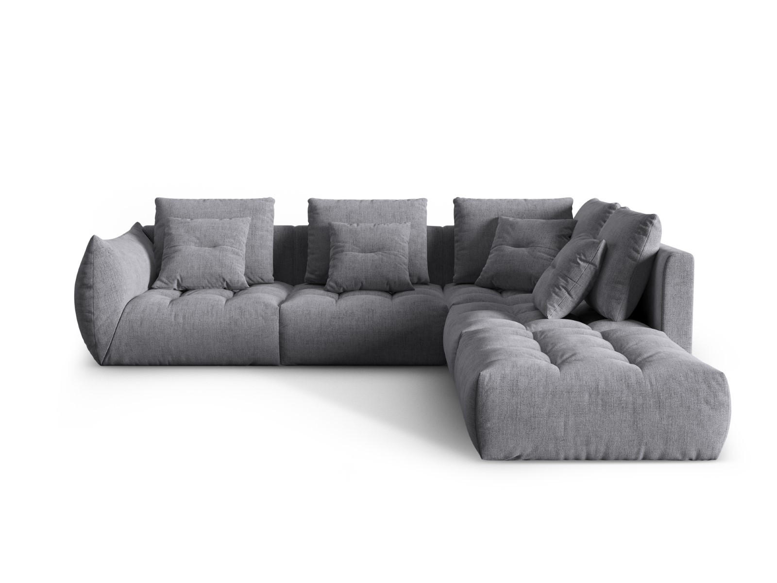 ECKSOFA modular rechts Bloom aus strukturiertem Stoff grau 4 Sitzplätze - Grau, Textil (310/316cm) - Micadoni