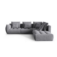 ECKSOFA modular rechts Bloom aus strukturiertem Stoff grau 4 Sitzplätze - Grau, Textil (310/316cm) - Micadoni