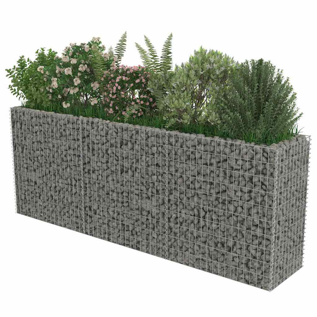 GABIONEN-HOCHBEET Verzinkter Stahl 270x50x100 cm - Silberfarben, Metall (270/100/50cm)