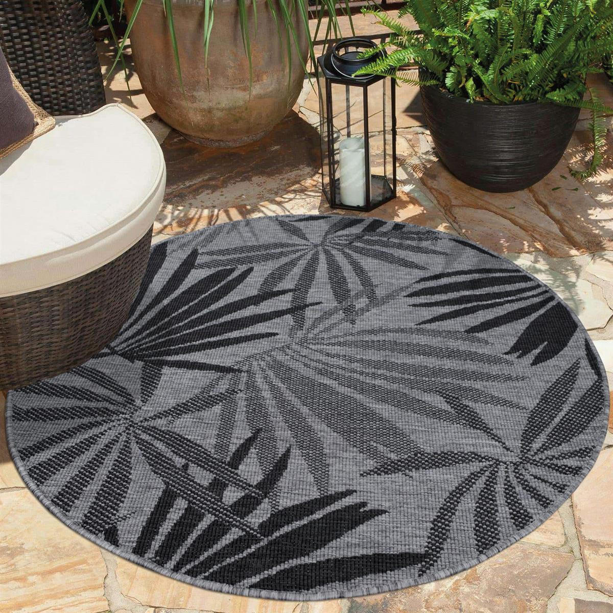 OUTDOOR-TEPPICH DuoRug 5771 Anthrazit 120x120 cm - Anthrazit, Textil (120/120cm) - carpet city