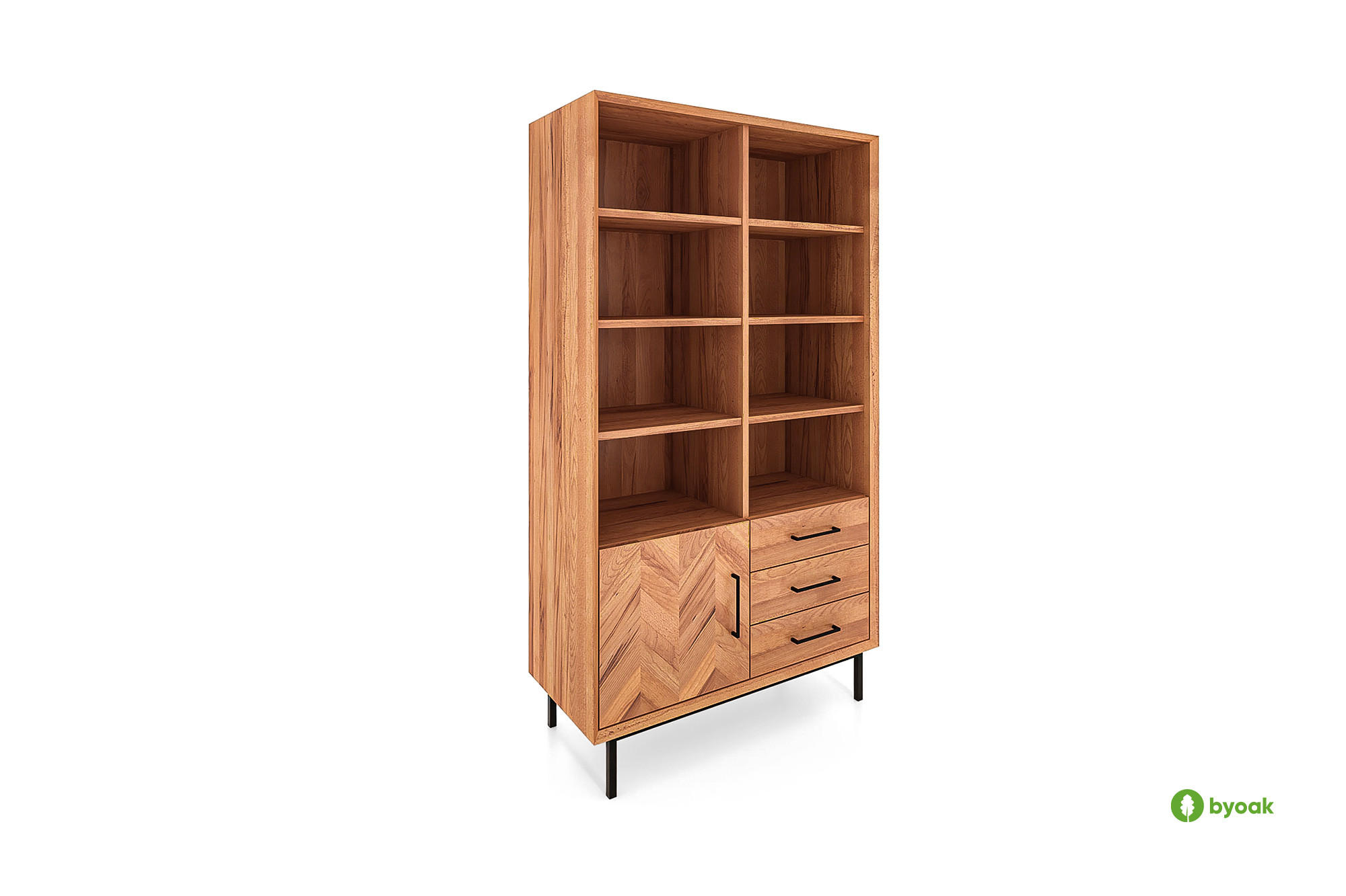BÜCHERREGAL LEON 97x45 Kernbuche - Kernbuche, Holz (97/176/45cm) - byoak
