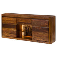 SIDEBOARD Sheesham 185x40x80 walnuss gewachst TORONTO LUX #202 - Dunkelbraun, Holz (185/80/40cm) - Massivmoebel24