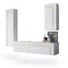BADMÖBELSET Aloha Absetzungen in Creme Hochglanz - Creme, Holzwerkstoff (210/185/51cm) - Vladon